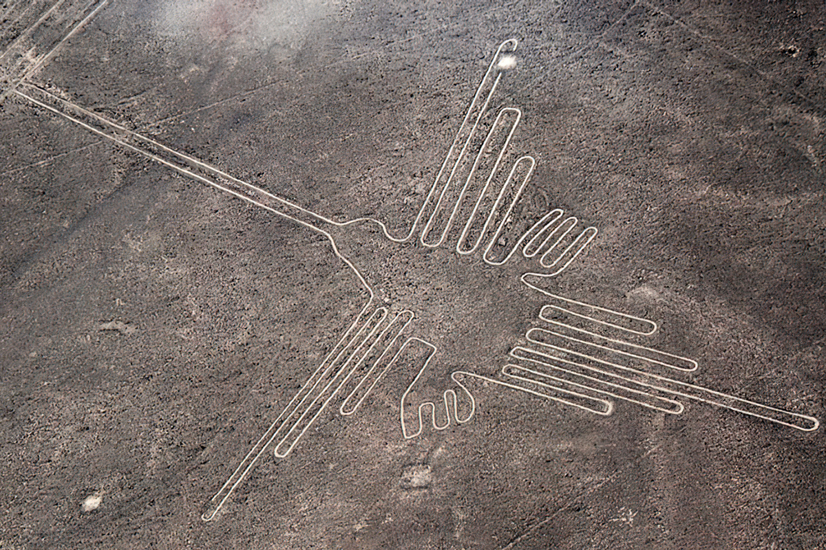 Hummingbird by pre-Inca artist at Nasca in Peru